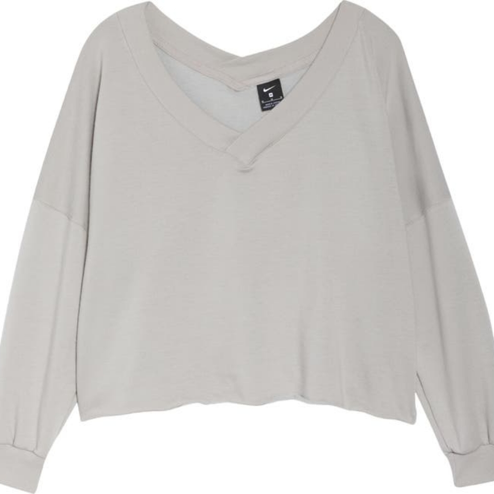 Nike...Nike Yoga Luxe Fleece V-Neck Top